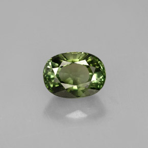 1.13캐럿 천연 그린 투르말린, 타원형 컷, 7×5.2 mm, VVS
