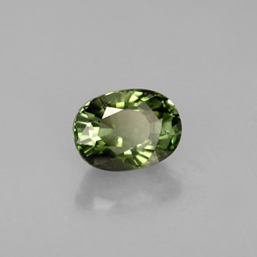 1.13캐럿 천연 그린 투르말린, 타원형 컷, 7×5.2 mm, VVS