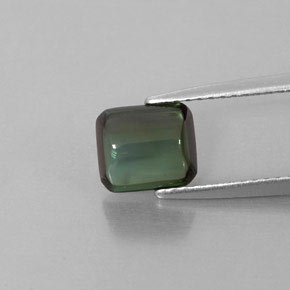 1.66캐럿 천연 푸르스름한 그린 투르말린, 투명한, 7.3×6.3 mm, 투명/반투명