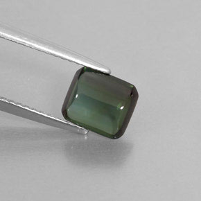 1.66캐럿 천연 푸르스름한 그린 투르말린, 투명한, 7.3×6.3 mm, 투명/반투명