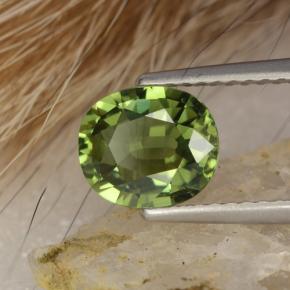 1.20캐럿 천연 그린 투르말린, 타원형 컷, 7.6×6.5 mm, VVS