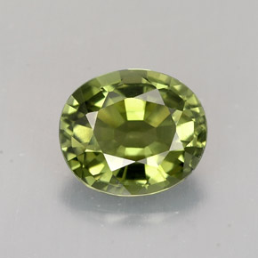 1.33캐럿 천연 그린 투르말린, 타원형 컷, 7.6×6.5 mm, VVS