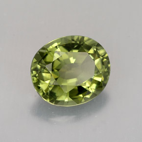 1.33캐럿 천연 그린 투르말린, 타원형 컷, 7.6×6.5 mm, VVS