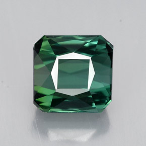 1.99캐럿 천연 블루 그린 투르말린, 에메랄드 컷, 6.9×6.6 mm, VVS