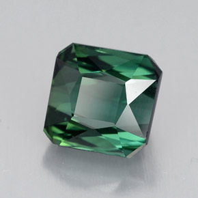 1.99캐럿 천연 블루 그린 투르말린, 에메랄드 컷, 6.9×6.6 mm, VVS