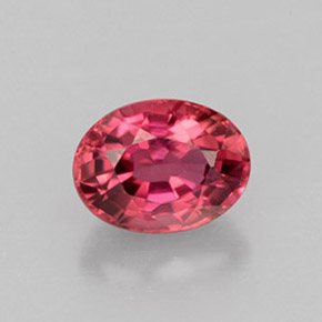 1.33캐럿 천연 붉은빛 핑크 투르말린, 타원형 컷, 7.5×5.7 mm, VVS-VS