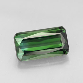 2.82캐럿 천연 푸르스름한 그린 투르말린, 에메랄드 컷, 11.1×6.1 mm, VVS