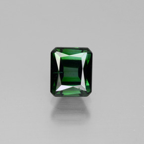 1.23캐럿 천연 푸르스름한 그린 투르말린, 에메랄드 컷, 6.3×5.3 mm, VVS
