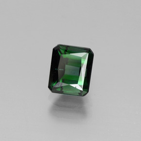 1.23캐럿 천연 푸르스름한 그린 투르말린, 에메랄드 컷, 6.3×5.3 mm, VVS