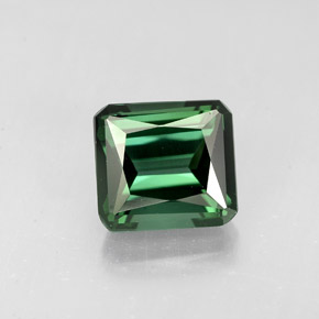 2.08캐럿 천연 그린 투르말린, 에메랄드 컷, 7.5×6.8 mm, VVS