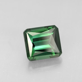 2.08캐럿 천연 그린 투르말린, 에메랄드 컷, 7.5×6.8 mm, VVS