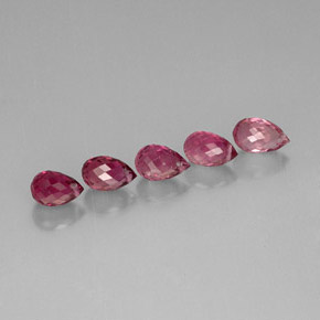 캐럿 천연 멀티 핑크 투르말린 보석, 브리올레트, 6.2×4.1 mm, VS