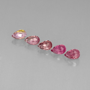 캐럿 천연 멀티컬러 투르말린 보석, 브리올레트, 6.5×4.1 mm, VS