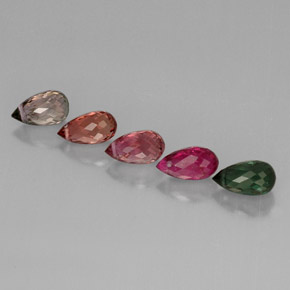 캐럿 천연 멀티컬러 투르말린 보석, 브리올레트, 6.8×4 mm, VS