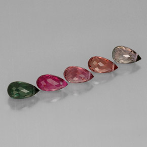 캐럿 천연 멀티컬러 투르말린 보석, 브리올레트, 6.8×4 mm, VS