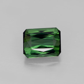 1.53캐럿 천연 그린 투르말린, 에메랄드 컷, 7.3×5.7 mm, VVS