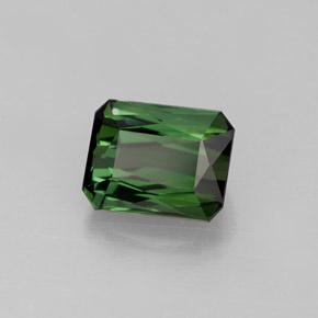1.53캐럿 천연 그린 투르말린, 에메랄드 컷, 7.3×5.7 mm, VVS