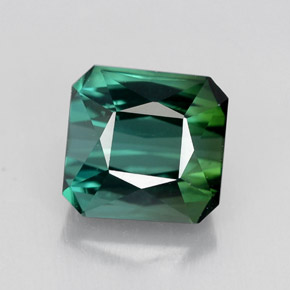 1.98캐럿 천연 블루 그린 투르말린, 에메랄드 컷, 6.9×6.7 mm, VVS