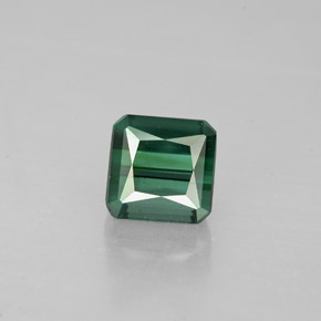 1.45캐럿 천연 딥 그린 투르말린, 에메랄드 컷, 5.8×5.7 mm, VVS
