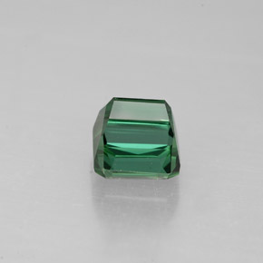 1.45캐럿 천연 딥 그린 투르말린, 에메랄드 컷, 5.8×5.7 mm, VVS