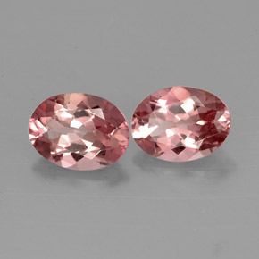 캐럿 천연 핑크 로즈 투르말린 보석, 타원형 컷, 7.9×5.9 mm, VVS