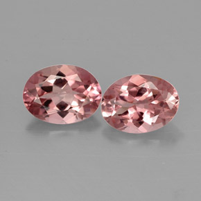 캐럿 천연 핑크 로즈 투르말린 보석, 타원형 컷, 7.9×5.9 mm, VVS