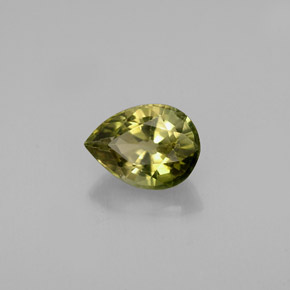 0.81캐럿 천연 녹빛 골든 투르말린, 배 모양, 7.1×5.1 mm, VVS-VS