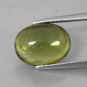 3.45캐럿 천연 그린 투르말린, 타원형 컷, 11.1×8.3 mm, 투명한
