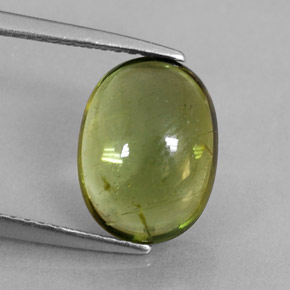 3.45캐럿 천연 그린 투르말린, 타원형 컷, 11.1×8.3 mm, 투명한