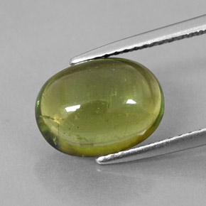 3.45캐럿 천연 그린 투르말린, 타원형 컷, 11.1×8.3 mm, 투명한