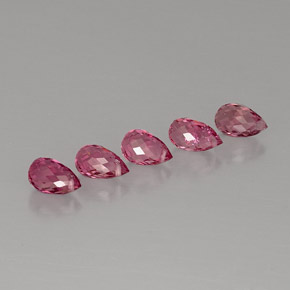 캐럿 천연 멀티 핑크 투르말린 보석, 브리올레트, 6×3.9 mm, VVS-VS