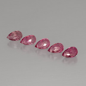 캐럿 천연 멀티 핑크 투르말린 보석, 브리올레트, 6×3.9 mm, VVS-VS