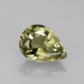 1.18캐럿 천연 골든 그린 투르말린, 배 모양, 8.2×6 mm, VVS