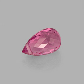 0.95캐럿 천연 로즈 핑크 투르말린, 브리올레트, 7.2×4.3 mm, VVS-VS