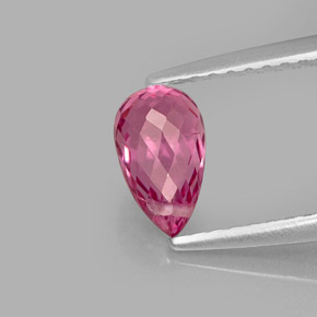 0.95캐럿 천연 로즈 핑크 투르말린, 브리올레트, 7.2×4.3 mm, VVS-VS