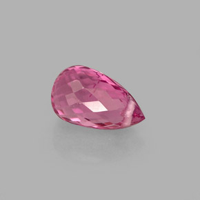 0.95캐럿 천연 로즈 핑크 투르말린, 브리올레트, 7.2×4.3 mm, VVS-VS