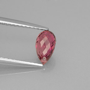 0.88캐럿 천연 퍼플 로즈 투르말린, 브리올레트, 7.3×4.2 mm, VVS-VS