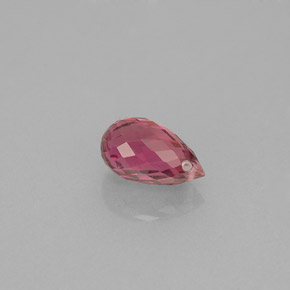 0.88캐럿 천연 퍼플 로즈 투르말린, 브리올레트, 7.3×4.2 mm, VVS-VS