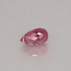 1.22캐럿 천연 퍼플 핑크 투르말린, 브리올레트, 7.8×4.7 mm, VS