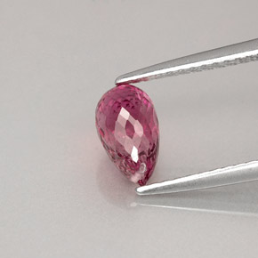 1.22캐럿 천연 퍼플 핑크 투르말린, 브리올레트, 7.8×4.7 mm, VS