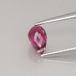 1.18캐럿 천연 핑크빛 퍼플 투르말린, 브리올레트, 7.5×4.8 mm, VS