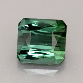 2.33캐럿 천연 그린 투르말린, 에메랄드 컷, 7.6×7.1 mm, VVS