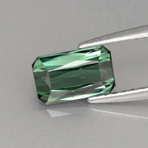1.22캐럿 천연 그린 투르말린, 에메랄드 컷, 7.9×4.8 mm, VVS