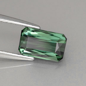 1.22캐럿 천연 그린 투르말린, 에메랄드 컷, 7.9×4.8 mm, VVS