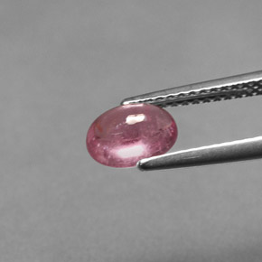 0.97캐럿 천연 로즈 핑크 투르말린, 투명한, 7.1×5.2 mm, 투명/반투명