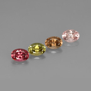 캐럿 천연 멀티컬러 투르말린 보석, 타원형 컷, 7.1×5.1 mm, VVS-VS