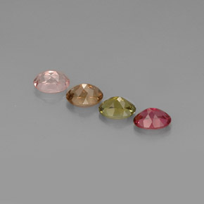캐럿 천연 멀티컬러 투르말린 보석, 타원형 컷, 7.1×5.1 mm, VVS-VS