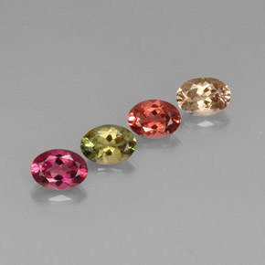 캐럿 천연 멀티컬러 투르말린 보석, 타원형 컷, 7.1×5.1 mm, VVS-VS