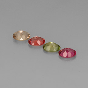 캐럿 천연 멀티컬러 투르말린 보석, 타원형 컷, 7.1×5.1 mm, VVS-VS