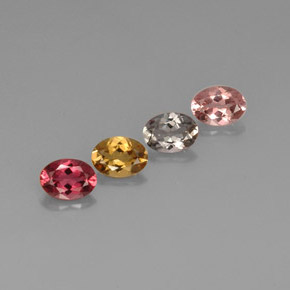 캐럿 천연 멀티컬러 투르말린 보석, 타원형 컷, 7.1×5.1 mm, VVS-VS